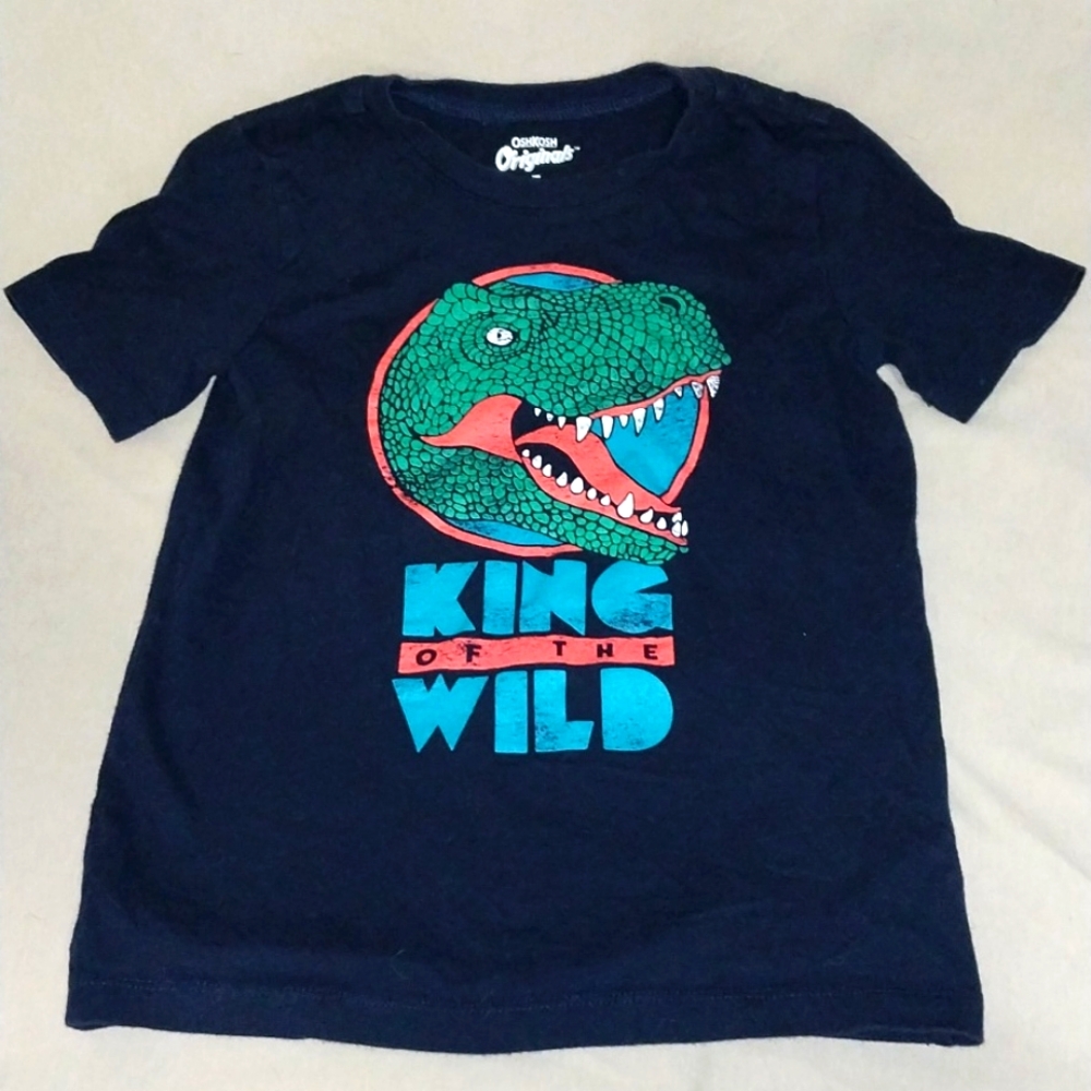OshKosh navy 'King of the Wild' dinosaur graphic tee Size 7